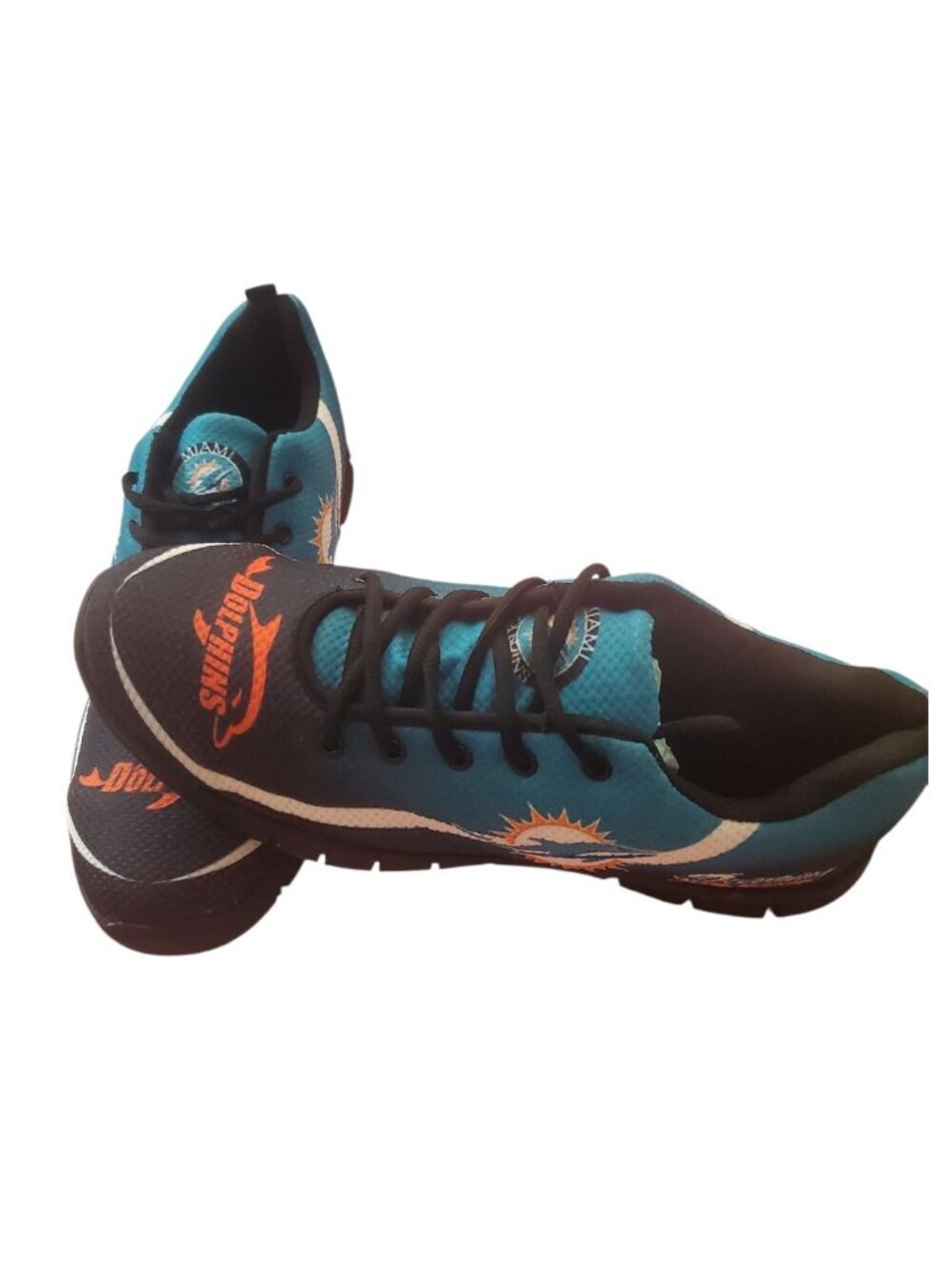 Miami Dolphins Fan Sneakers Sports Shoes Unisex Lightweight Teal/Blk Sze 44 - Picture 12 of 12